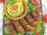 Bacon Jalapeno Palm Poppers with Hearts of Palm Guacamole Dip #FootballFoods