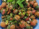 Olive Piyaz/Zeytin Piyazı -  a salad of green olives with walnuts and pomegranate molasses