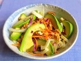 Florence Fennel and avocado salad with walnuts