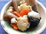 Konnyaku and vegetables with Japanese dressing