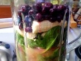 Spinach, banana, blueberry and apple smoothie