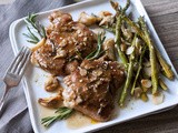 Sunday Supper: Pan-Roasted Chicken w/ Rosemary & Caramelized Garlic | Roasted Lemon Asparagus Almondine
