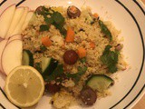 Crunchy Couscous salad with fruit, veg and black eyed peas