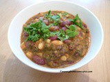 White and Red Kidney Bean curry with spinach