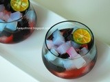Nata De Coco Grass Jelly with Rose Syrup and Lime