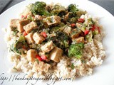 Ginger Tempeh and Greens Over Brown Rice