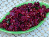 Beetroot Karamani Curry (Spicy Beet fry with Cowpea)