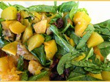 Spinach and Butternut Squash Salad with Nuts and Cranberries