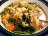 Chicken Soup with Brown Rice and Spinach