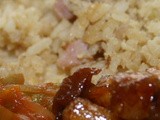 Rice with Marrofat Peas and Mushrooms in Sweet Tomato Sauce