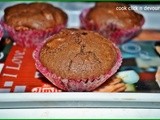 Chocolate-dates whole wheat muffins(Egg less)