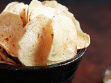 Sun dried potato chips recipe | Homemade potato wafers recipe