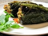 Goat Cheese and Quinoa Stuffed Poblano Peppers