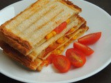 Grilled Sweet Corn,Cherry Tomato & Cheese Sandwich