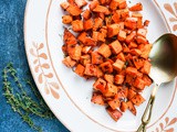 Maple Chipotle Roasted Sweet Potatoes