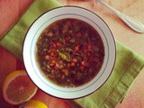 Green lentil soup with kale