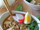 Miso Soup with Vermicelli, Mushrooms and Tofu #SundaySupper
