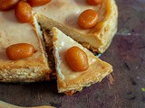 Baked Soan Papdi and Mishti Doi Cheesecake topped with Mini Gulab Jamun