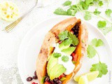 Loaded Sweet Potato With Spicy Black Beans and Cashew-Lime Cream {vegan, gluten-free}