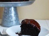Double chocolate bundt cake with chocolate ganache