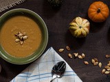 Pumpkin Carrot Soup with Curried Pumpkin Seeds from Olive and Herb