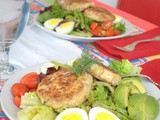 Crab Cakes with Spring Greens, Egg and Avocado