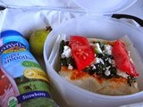 Spinach Tomato And Feta Cheese Pizza On Naan: Inspired by Ingredients From Trader Joes