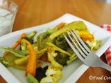 Roasted Vegetables with Garlic and Cilantro Yogurt Dip