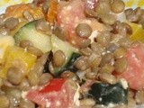 Lentil Salad with Red Pepper Hummus Dressing