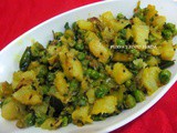 Matar-Batata Suki Bhaji ~Green Peas & Potato Dry Curry