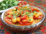 Tomato Salad Topped Baked Spinach Frittata