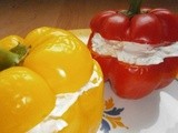 Bell peppers stuffed with fresh goat's cheese