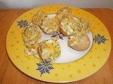 Eggs stuffed with breadcrumbs and Swiss cheese