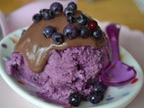 Blueberry Ice Cream with Dark Chocolate and Chocolate Sauce #SundaySupper