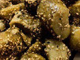 Roasted potatoes wth Tahini and sesame seeds