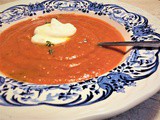 Roasted Tomato Soup with Thyme and Fresh Turmeric [Diabetic Friendly, Gluten Free]