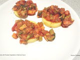 Polenta Disks with Roasted Vegetables in Marinara Sauce