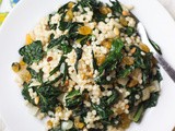 Israeli Couscous with Kale and Raisins