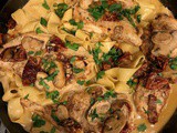 Chicken with Garlic and Mushrooms in a Sundried Tomato Cream Sauce