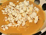 Pumpkin Soup Topped With Popcorn
