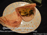 Quinoa Masala Dosa (Rice and quinoa crepes with potato filling)