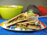 Easy Summer Lunch Recipes {Avocado, Bacon, & Chimichurri Grilled Cheese with Tomato & Avocado Salad}! #ILoveAvocados