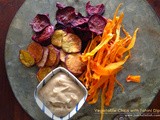 Baked Vegetable Chips with Tahini Dip