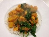 Butternut squash and spinach curry
