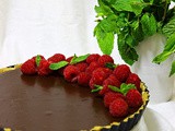 Chocolate Raspberry Tart - |No Bake|