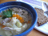 Chicken and dumpling soup: Estonian “kana-klimbisupp”