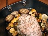 Roasted turkey breast with summer squash