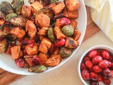 Cinnamon Roasted Brussels Sprouts and Sweet Potatoes