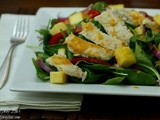 Grilled Chicken and Spinach Salad with Spicy Pineapple Dressing
