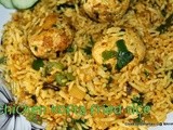 Chicken kofta fried rice/ Meat balls rice/Murgh kofta rice/Indian popular rice recipes/Indian style chicken meat balls rice/Step by step pictures